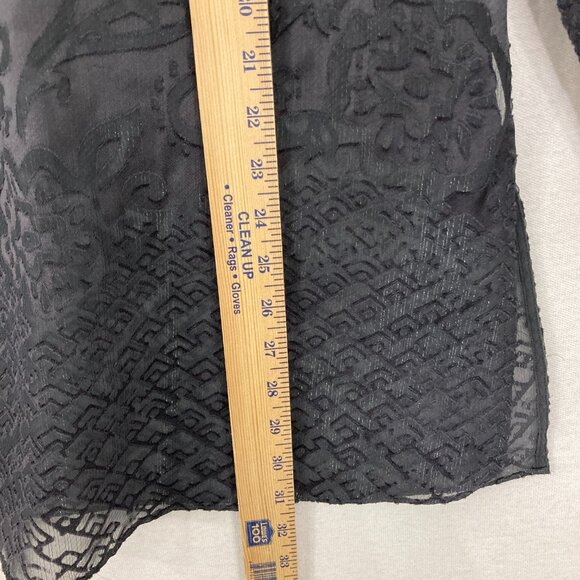 Calypso St. Barth Medium Gray Artsy Art to Wear Textured Side Slit Sheer Top - Picture 7 of 11